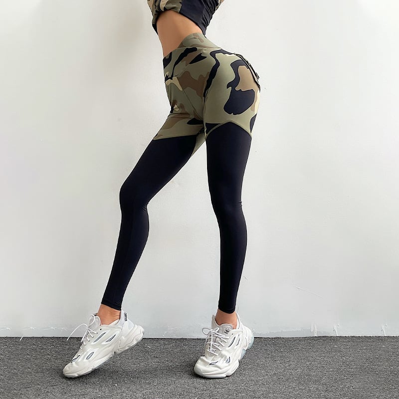 High Waist Camouflage Fitness Pants for Women