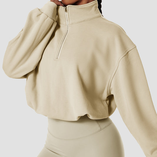 High Neck Pullover Fitness Sweatshirt for Women